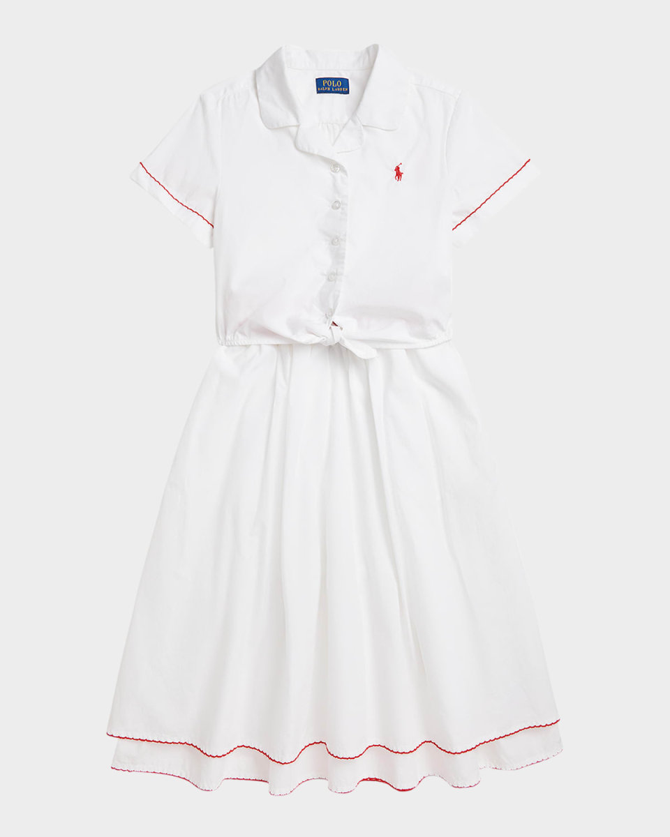 Girl's Two-Piece Embroidered Set, Size 7-14